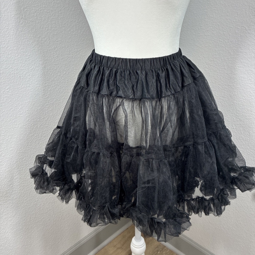 Leg Avenue Black Layered Tulle Petticoat Costume Skirt Fairy Grunge Whimsygoth
